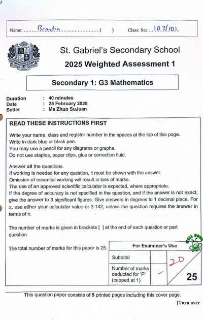 S1 EX Math 80% High A1