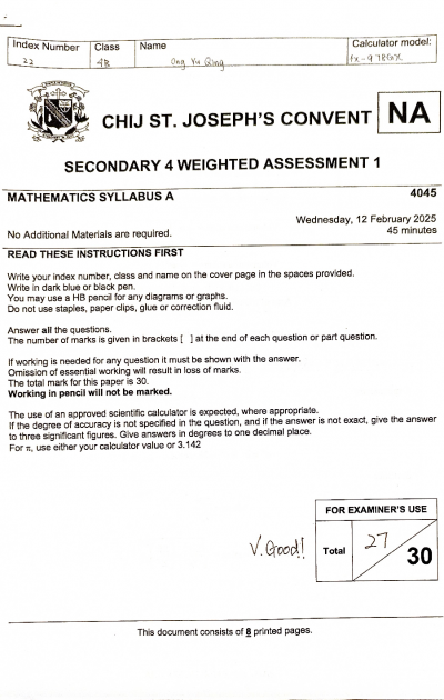 S4 NA E Math 90% High Grade 1