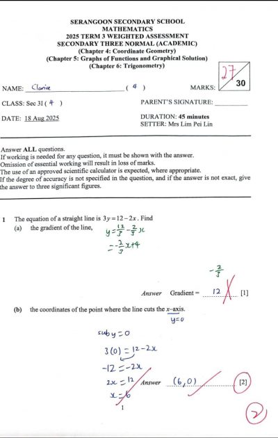 Clarice S3 NA E Math